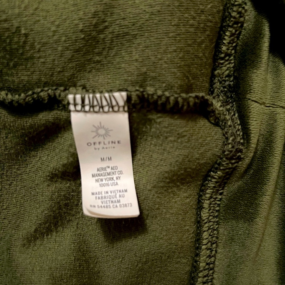 Aerie olive green velvet hoodie - Picture 2 of 4